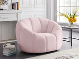 Elijah Velvet / Engineered Wood / Foam Contemporary Pink Velvet Chair - 49" W x 34" D x 31" H