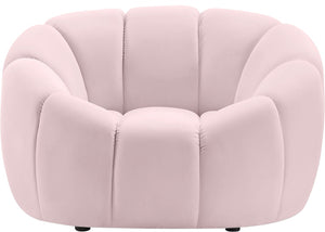 Elijah Velvet / Engineered Wood / Foam Contemporary Pink Velvet Chair - 49" W x 34" D x 31" H