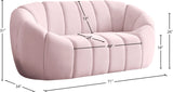 Elijah Velvet / Engineered Wood / Foam Contemporary Pink Velvet Loveseat - 71" W x 34" D x 31" H