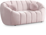 Elijah Velvet / Engineered Wood / Foam Contemporary Pink Velvet Loveseat - 71" W x 34" D x 31" H