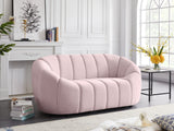 Elijah Velvet / Engineered Wood / Foam Contemporary Pink Velvet Loveseat - 71" W x 34" D x 31" H