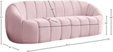 Elijah Velvet / Engineered Wood / Foam Contemporary Pink Velvet Sofa - 93.5" W x 34" D x 31" H