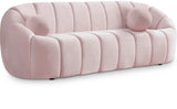 Elijah Velvet / Engineered Wood / Foam Contemporary Pink Velvet Sofa - 93.5" W x 34" D x 31" H