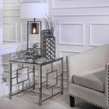 Sagebrook Home Glam Silver Metal/glass Accent Table, Kd 12804-07 Silver Metal