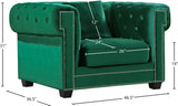 Bowery Velvet / Engineered Wood / Metal / Foam Contemporary Green Velvet Chair - 46.5" W x 36.5" D x 30.5" H