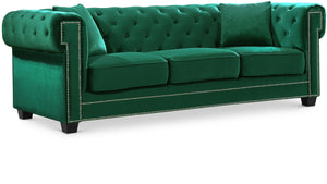 Bowery Velvet / Engineered Wood / Metal / Foam Contemporary Green Velvet Sofa - 90" W x 36.5" D x 30.5" H
