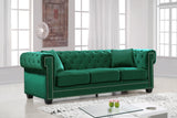 Bowery Velvet / Engineered Wood / Metal / Foam Contemporary Green Velvet Sofa - 90" W x 36.5" D x 30.5" H