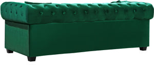 Bowery Velvet / Engineered Wood / Metal / Foam Contemporary Green Velvet Sofa - 90" W x 36.5" D x 30.5" H