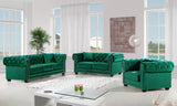 Bowery Velvet / Engineered Wood / Metal / Foam Contemporary Green Velvet Sofa - 90" W x 36.5" D x 30.5" H