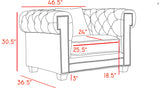 Bowery Velvet / Engineered Wood / Metal / Foam Contemporary Grey Velvet Chair - 46.5" W x 36.5" D x 30.5" H