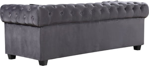 Bowery Velvet / Engineered Wood / Metal / Foam Contemporary Grey Velvet Loveseat - 68.5" W x 36.5" D x 30.5" H