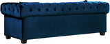 Bowery Velvet / Engineered Wood / Metal / Foam Contemporary Navy Velvet Sofa - 90" W x 36.5" D x 30.5" H