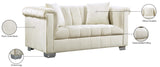 Kayla Velvet / Engineered Wood / Metal / Foam Contemporary Cream Velvet Loveseat - 68" W x 37" D x 31" H