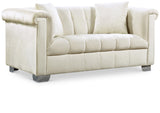 Kayla Velvet Contemporary Loveseat