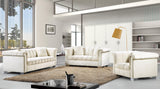 Kayla Velvet / Engineered Wood / Metal / Foam Contemporary Cream Velvet Loveseat - 68" W x 37" D x 31" H