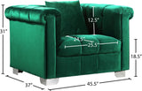 Kayla Velvet / Engineered Wood / Metal / Foam Contemporary Green Velvet Chair - 45.5" W x 37" D x 31" H