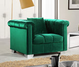 Kayla Velvet / Engineered Wood / Metal / Foam Contemporary Green Velvet Chair - 45.5" W x 37" D x 31" H