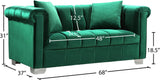 Kayla Velvet / Engineered Wood / Metal / Foam Contemporary Green Velvet Loveseat - 68" W x 37" D x 31" H