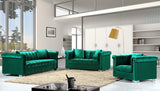 Kayla Velvet / Engineered Wood / Metal / Foam Contemporary Green Velvet Loveseat - 68" W x 37" D x 31" H