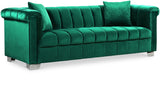 Kayla Velvet / Engineered Wood / Metal / Foam Contemporary Green Velvet Sofa - 90" W x 37" D x 31" H
