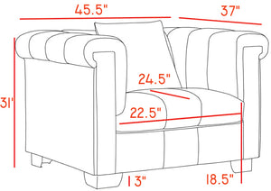 Kayla Velvet / Engineered Wood / Metal / Foam Contemporary Grey Velvet Chair - 45.5" W x 37" D x 31" H