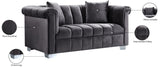 Kayla Velvet / Engineered Wood / Metal / Foam Contemporary Grey Velvet Loveseat - 68" W x 37" D x 31" H