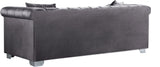 Kayla Velvet / Engineered Wood / Metal / Foam Contemporary Grey Velvet Loveseat - 68" W x 37" D x 31" H