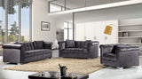 Kayla Velvet / Engineered Wood / Metal / Foam Contemporary Grey Velvet Loveseat - 68" W x 37" D x 31" H