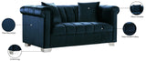 Kayla Velvet / Engineered Wood / Metal / Foam Contemporary Navy Velvet Loveseat - 68" W x 37" D x 31" H