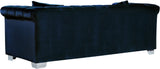 Kayla Velvet / Engineered Wood / Metal / Foam Contemporary Navy Velvet Loveseat - 68" W x 37" D x 31" H