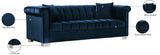 Kayla Velvet / Engineered Wood / Metal / Foam Contemporary Navy Velvet Sofa - 90" W x 37" D x 31" H