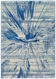 Brixton Contemporary Sunburst Print Rug, Cobalt Blue, 8ft x 11ft Area Rug