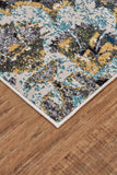 Brixton Ombre Medallion Rug, Teal Blue/Green/Gold 8ft x 11ft Area Rug