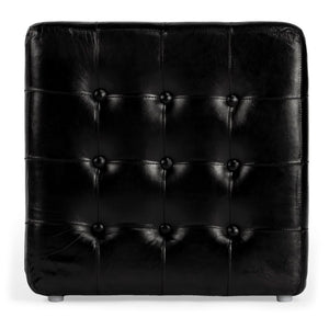 Butler Specialty Leon Black Leather Ottoman 6165034