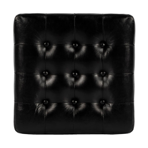 Butler Specialty Leon Black Leather Ottoman 6165034