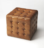 Leon Brown Leather Ottoman