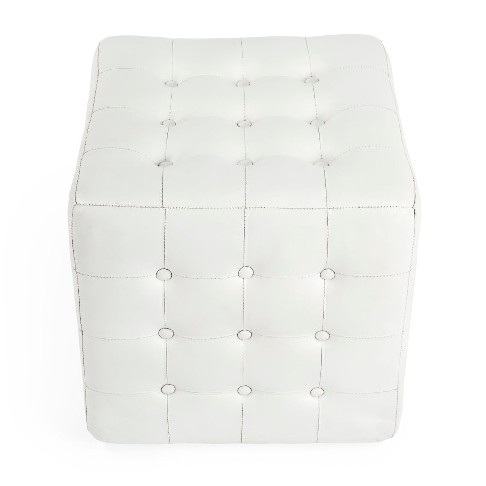 Butler Specialty Leon White Leather Ottoman 6165411