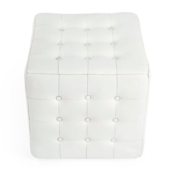 Butler Specialty Leon White Leather Ottoman 6165411