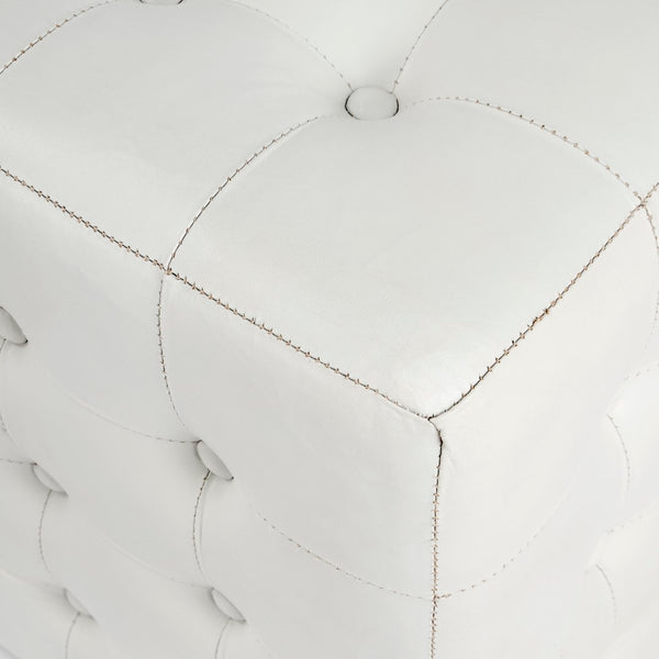 Butler Specialty Leon White Leather Ottoman 6165411