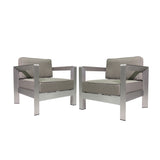 Aviara Outdoor Aluminum Club Chairs - Set of 2