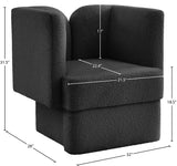 Marcel Boucle Fabric / MDF / Foam Contemporary Black Boucle Fabric Chair - 32" W x 28" D x 31.5" H