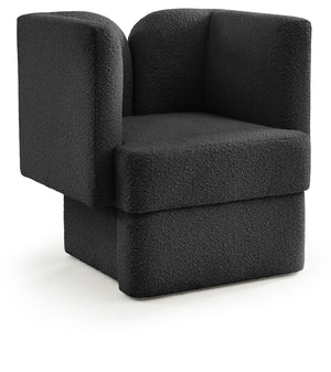 Marcel Boucle Fabric / MDF / Foam Contemporary Black Boucle Fabric Chair - 32" W x 28" D x 31.5" H