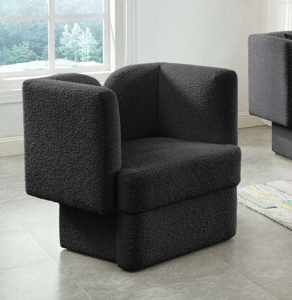 Marcel Boucle Fabric / MDF / Foam Contemporary Black Boucle Fabric Chair - 32" W x 28" D x 31.5" H