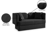 Marcel Boucle Fabric / MDF / Foam Contemporary Black Boucle Fabric Loveseat - 68" W x 28" D x 32" H