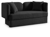 Marcel Boucle Fabric / MDF / Foam Contemporary Black Boucle Fabric Loveseat - 68" W x 28" D x 32" H