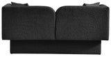 Marcel Boucle Fabric / MDF / Foam Contemporary Black Boucle Fabric Loveseat - 68" W x 28" D x 32" H