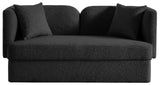 Marcel Boucle Fabric / MDF / Foam Contemporary Black Boucle Fabric Loveseat - 68" W x 28" D x 32" H