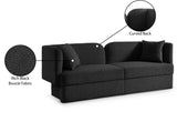 Marcel Boucle Fabric / MDF / Foam Contemporary Black Boucle Fabric Sofa - 91" W x 28" D x 32.5" H