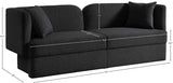 Marcel Boucle Fabric / MDF / Foam Contemporary Black Boucle Fabric Sofa - 91" W x 28" D x 32.5" H