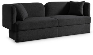 Marcel Boucle Fabric / MDF / Foam Contemporary Black Boucle Fabric Sofa - 91" W x 28" D x 32.5" H